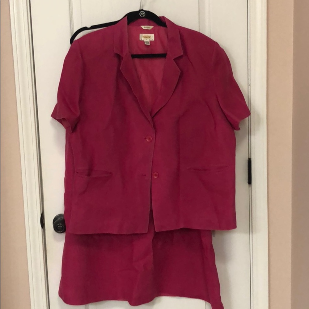 Pink Talbots linen two piece casual suit